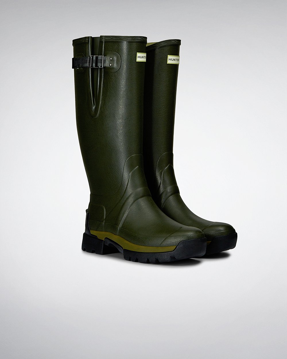 Hunter Hombre Balmoral Adjustable 3Mm Neoprene - Botas de Lluvia Verde Oscuro Oliva - 683-BFVDTE